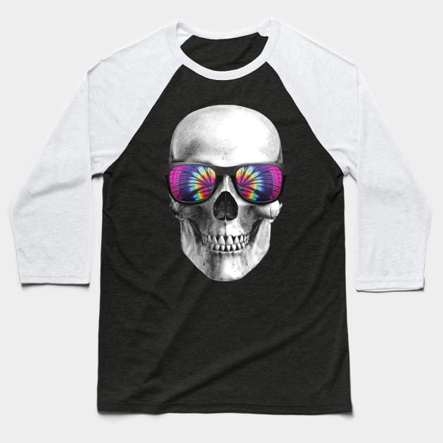 SKULL WITH A SUNGLASS Baseball T-Shirt by PJ INFLUENCER